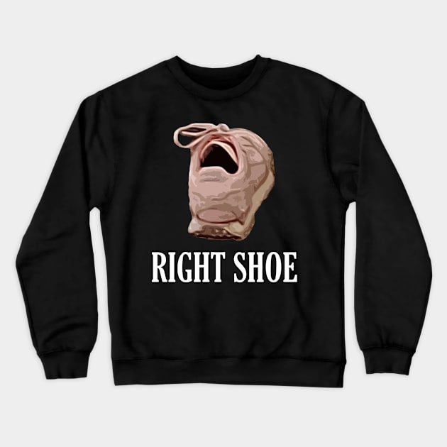 Right Pink Shoe with Mouth Crewneck Sweatshirt by giovanniiiii